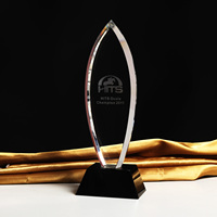 Récompenses en cristal au Design Simple avec boîte-cadeau, trophée de colonne de cristal d'affaires de qualité supérieure