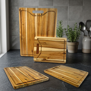 Ensemble de planches à découper en bois rectangulaires avec poignée, pack combiné, planches à découper de cuisine - Product Image 3