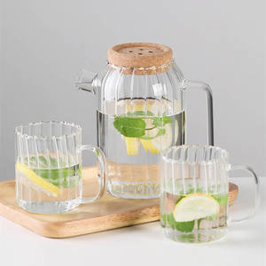 Tetera de vidrio de borosilicato de gran capacidad, tapa de madera, estilo europeo ecológico, resistente al calor y al frío para elaborar jugo de leche - Product Image 4