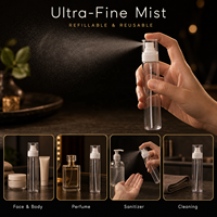 Flacon pulvérisateur en plastique vide avec pompe à brume fine 80 ml 100 ml 120 ml pour parfum, tonique, emballage cosmétique