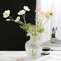 Vase en verre transparent lumineux irrégulier en gros pour arrangement floral hydroponique, décoration de table de salon à domicile