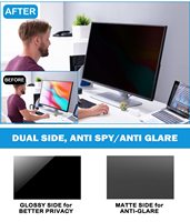 Filtre d'écran de confidentialité haut de gamme 2 voies, anti-espionnage, anti-lumière bleue, anti-reflets, protecteur d'écran amovible pour moniteur 24 pouces 16:9