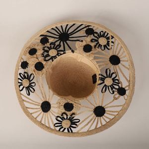 2025 New Arrival Spring Summer Women Elegant Flower Raffia Straw <b>Hat</b> Wide Brim Travel Beach Hollow Out Floppy Sun <b>Hat</b> - Product Image 5