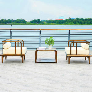 Ensemble de canapés d'extérieur avec structure en acier inoxydable, résistant aux intempéries, pour jardin, cour, villa, balcon. - Product Image 4