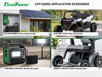 Batería AGM FirstPower LFP12200D 12V 200Ah con BMS integrado, batería de ciclo profundo para almacenamiento solar, para vehículos recreativos, barcos y sistemas fuera de la red.