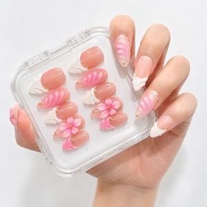 <span class=keywords><strong>Uñas</strong></span> Postizas 3D <span class=keywords><strong>de</strong></span> Alta Calidad Hechas a Mano, Color Rosa Nude Almendrado, Reutilizables, Venta al Por Mayor, OEM ODM, MOQ <span class=keywords><strong>Bajo</strong></span> - Product Image 3