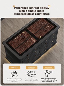 Armoire îlot de <span class=keywords><strong>dressing</strong></span> de style français moderne et luxueux, meuble à bijoux, ton crème, pour salon et chambre, en bois massif - Product Image 3