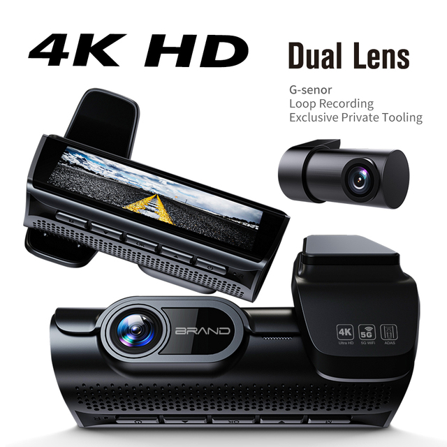OEM 4K Dashcam with 2 Lens Cameras ADAS G-Sensor Wifi GPS Driving Recorder 3 Channel 3.59" IPS Screen Car Universal Black Box