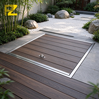 Plancher de terrasse en aluminium robuste à rabat, résistant à l'usure, avec noyau en aluminium composite pour couvercle de bassin à koïs