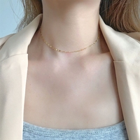 Collier superposé pour femme, design géométrique ajouré, tendance, luxe léger, populaire sur internet