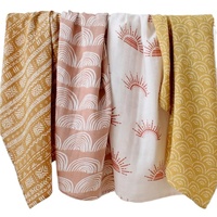 Couverture Bébé Extensible Personnalisée en Gros, Ensemble de Langes en Coton Ultra Doux, Couverture d'Emmaillotage en Mousseline de Boutique pour Bébé, Langes Biologiques