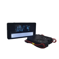 ShenLan 12V 5A 60W Désembueur intelligent à capteur tactile anti-buée pour miroir, avec affichage de l'heure/température, 6 touches, trois couleurs, indice de protection IP24