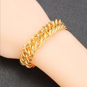 Hot Selling JXX Brass Jewelry Hip Hop Chain 24k Gold Plated <b>Cuban</b> <b>Link</b> Chain Bangle <b>Bracelet</b> for <b>Men</b> and Women - Product Image 2