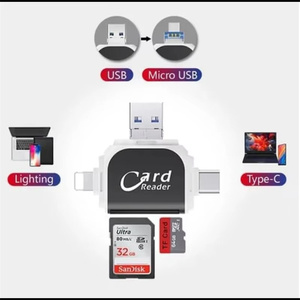 멀티 포트 4 In 1 범용 SD TF 카드 리더 <span class=keywords><strong>USB</strong></span> 타입 C 허브 어댑터 전화 프로 용 카메라 사진을 볼 수 있습니다 - Product Image 5