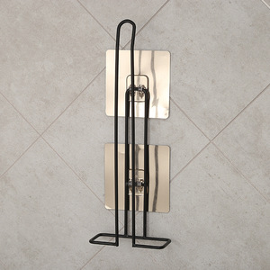 Stainless Steel Paper Towel Holder Wall Mount Rectangular Black Minimalist Design For <b>Kitchen</b> And <b>Bathroom</b> - Product Image 3