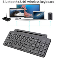 Keyboard Nirkabel 2.4G BT dengan Touchpad Angka, Slot Kartu, Keypad Numerik untuk Android IOS Desktop Laptop PC TV Box
