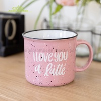 Mug à café personnalisé en céramique mouchetée 15 oz pour le camping – Collection 2026-2027 – Offre Spéciale