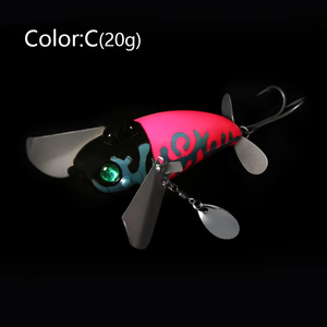 Leurre flottant <span class=keywords><strong>de</strong></span> surface Popper 70mm 20g avec ailettes métalliques en ABS, leurre dur artificiel pour eau salée et rivière, pour bar, saumon - Product Image 5