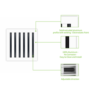 Lakeso <span class=keywords><strong>12x12</strong></span> HVAC hiện đại tuyến tính khe cắm khuếch tán AC Vent bìa cho Trần Tường sàn - Product Image 4