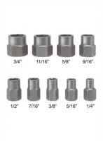 Jeu d'extracteurs de boulons fractionnés 9 pièces avec tailles de prise 9/16, 5/8, 11/16, 3/4, 1/2, 7/16, 3/8, 5/16, 1/4 pouces, qualité industrielle