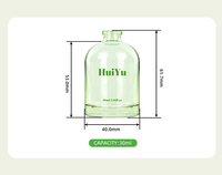Flacons de parfum en verre de luxe vides HuiYu 30 ml, cylindriques, vert, jaune, rose, bleu, violet, avec pulvérisateur et fond épais pour emballage