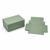 Caja Magnética Verde Salvia Personalizada A5, Caja de Regalo de Papel Rígido Plegable Profunda, Superficie Lisa con Textura Mate, Caja de Lujo