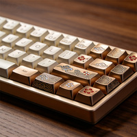 Clavier mécanique personnalisé à profil bas en métal et céramique de style chinois, avec touches universelles remplaçables