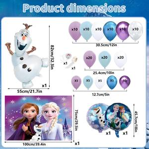 Juego de globos de látex de papel con tema congelado hielo nieve Elsa Anna decoración para fiesta de <span class=keywords><strong>Feliz</strong></span> <span class=keywords><strong>Cumpleaños</strong></span> conjunto de fondo de globos - Product Image 4