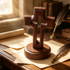 Cruz <span class=keywords><strong>de</strong></span> Madera Magnética <span class=keywords><strong>de</strong></span> Nogal, Cruz Hecha a Mano <span class=keywords><strong>de</strong></span> Jesucristo <span class=keywords><strong>de</strong></span> 5.5 x 2.8 Pulgadas, con Imanes - Product Image 6
