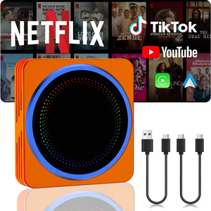 Adaptador Inalámbrico 3 en 1 para CarPlay y Android Auto, Compatible con Netflix/<span class=keywords><strong>YouTube</strong></span>/TikTok, Convierte CarPlay con Cable a Inalámbrico - Product Image 3