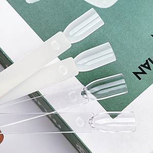 50 PCS Fan Ring Nail Polish Color Chart Tête plate Rectangle Angle Nail Chart Nail Gel Color Chart avec couleur claire et naturelle - Product Image 4