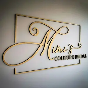 Metal personalizado letras logotipo 3D Laser corte metal aço inoxidável sinal personalizado logotipo parede recepção negócio empresa