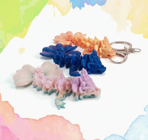 Llavero Colgante de Bolsa con Diseño de Dragón Chino, Dragón Rosa y Trébol de Cuatro Hojas, Impreso en 3D, de Cristal, Bonito, Modelo de Juguete, Adorno con Temática Animal - Product Image 1