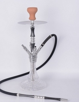 Set Empat pipa Hookah Arab mewah dengan pipa bungkus bunga serat karbon baja tahan karat dan pegangan pegas tabung silikon 60cm