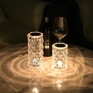 Newish dokunaklı fonksiyonu kristal akrilik modern masa lambası gölge etkisi ev yatak odası dekorasyon ışık