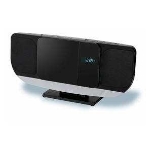 Sistema de Audio Compacto con Dos Altavoces Estéreo, Pantalla Digital Negra, Diseño Moderno para el Hogar - Product Image 1