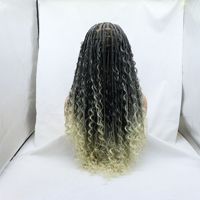 Perruque longue et volumineuse pour femme, en fibre chimique, tressée à trois brins, résistante à la chaleur, transparente, sans colle, entièrement faite à la main