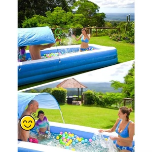 Grande piscine gonflable pour enfants - Matériel PVC écologique et sûr pour la peau, design pliable durable pour les jeux aquatiques en plein air - Product Image 4