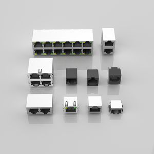 Connettore di rete <span class=keywords><strong>RJ45</strong></span> <span class=keywords><strong>SMT</strong></span> HC621601A-M891-A, Jack femmina <span class=keywords><strong>RJ45</strong></span> 8P8C schermato con LED TAB-UP 1X1 10-100M Base-T per modem - Product Image 2
