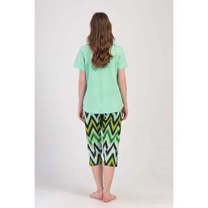 Conjunto de pantalón capri y top de cuello redondo KADIN P.SUPREM XXL O YAKA KISA KOL ETEGI OVAL - MINT - MINT - Product Image 4