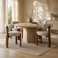 Chaises de salle à manger en bois massif de style nordique de luxe avec rembourrage doux de style design, décontractées et vintage, pour une utilisation à domicile dans la salle à manger