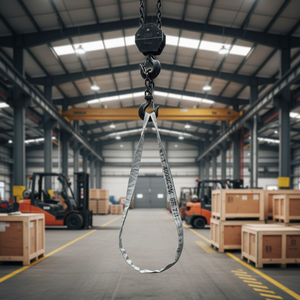 Hoogwaardige 4-tons 1m polyester oog-oog ronde hijsband veiligheidskraan hijsmateriaal - Product Image 1