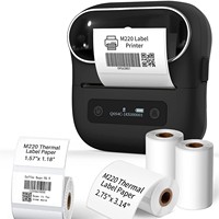 Imprimante d'étiquettes Phomemo M220, imprimante de codes-barres de 3,14 pouces, machine portable pour créer des autocollants pour reçus, adresses, étiquetage, envoi postal