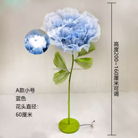 Fait à la main automatique ouvrir et fermer fête décorations de mariage toile de fond artificielle grand organza géant fleur mobile pour la décoration