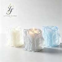 Bougie parfumée de luxe en cire de soja translucide, sculpture de glace, style art moderne, parfum d'ambiance pour la maison, article fini, marque privée, vente en gros