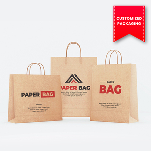 Bolsas de Papel Kraft Personalizadas con Impresión Offset, Asas Retorcidas, Reciclables, para Empaquetado de Compras Comerciales - Product Image 4