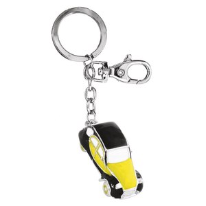 Portachiavi Classico di Lusso per Auto Giallo e Nero con Logo Personalizzabile in Lega di Zinco - Product Image 1