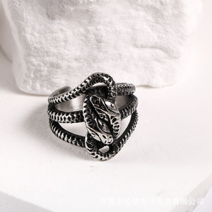 Snake Pattern Titanium Steel <b>Ring</b> <b>Men</b> Punk Style Fashion Jewelry Gift SA492 - Product Image 3
