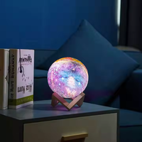 Base en bois magnétique léviant USB charge capteur tactile télécommande 3D imprimé demi-lune lampe à LED