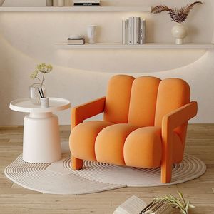 Fauteuil de style crème |   Canapé monoplace en bois massif |   Fauteuil lounge moderne et minimaliste tendance - Product Image 2